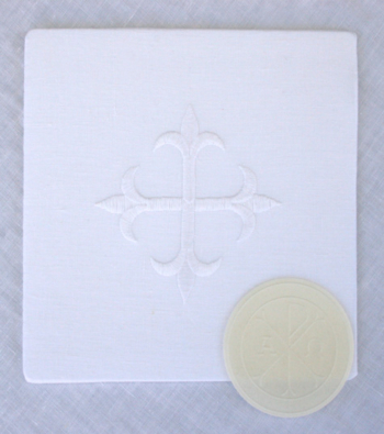 pall with embroidered cross altar linens