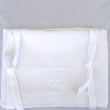 white linen amice altar linens
