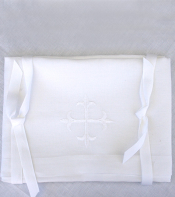 white linen amice altar linens